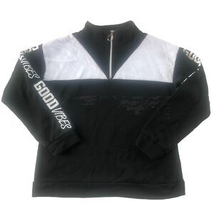 Rouge Collection 3/4 Zip Pullover Sweatshirt “Good Vibes” Juniors Size 1X